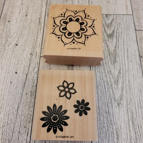 Stampin Up! One Of A Kind Set Of 6 Rubber Stamps Retired - Picture 5 of 6